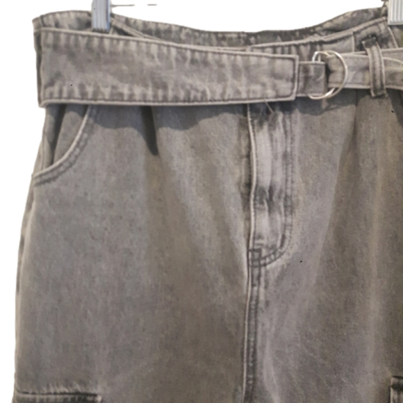 CARGO Jeans, Prettylittle Thing Boyfriend Jeans size (12-14) US  Grey Wa… - Picture 2 of 12